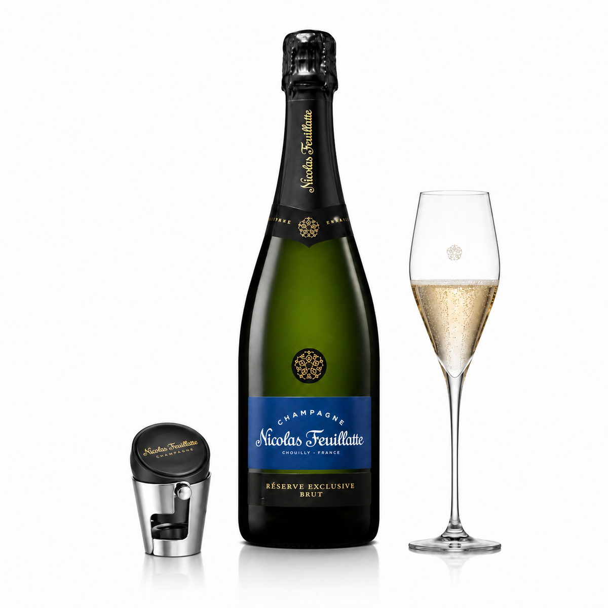 Nicolas Feuillatte Reserve Exclusive Brut 0.75L 12% + 1 pahar/stopper