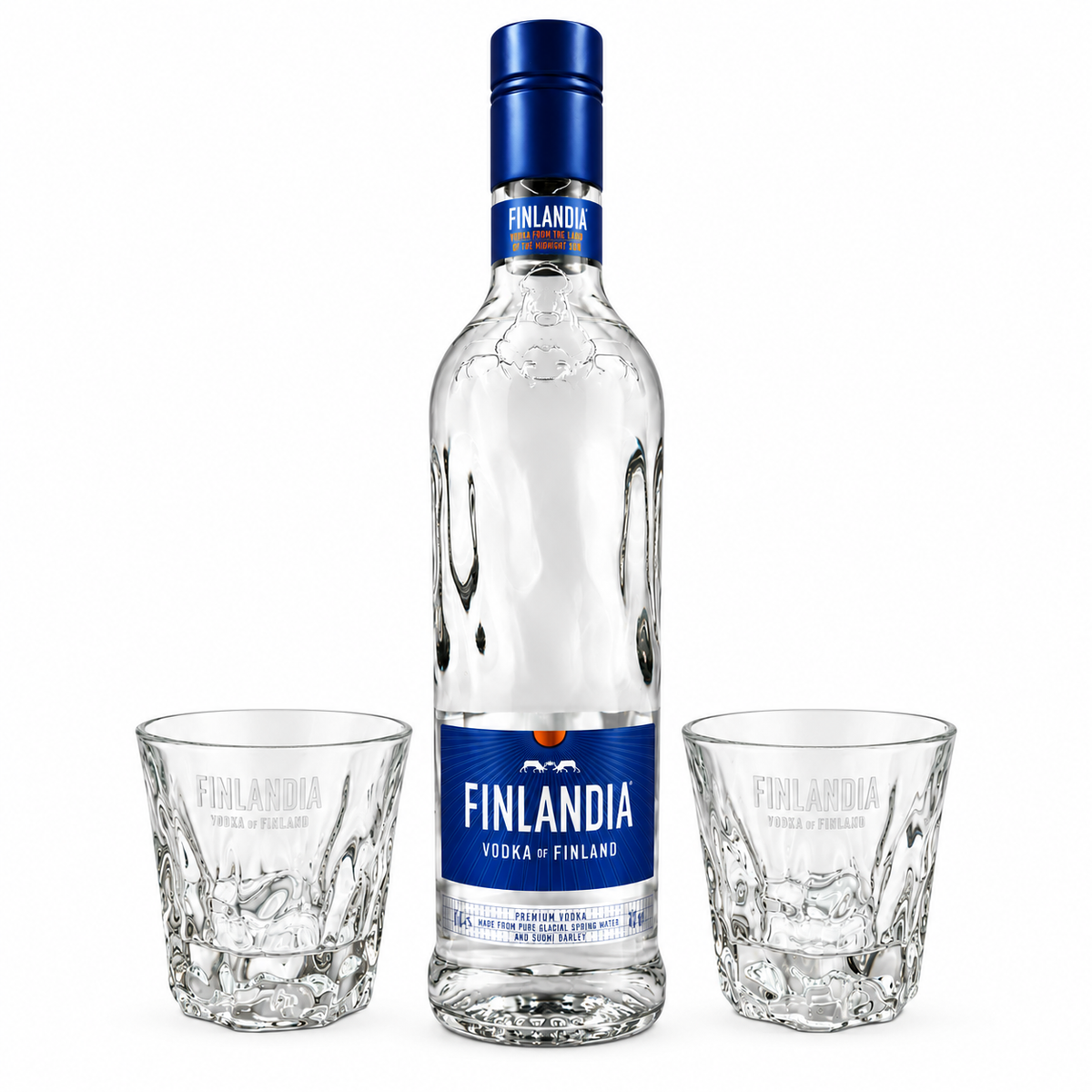 Finlandia Vodka 0.7L 40% + 2 pahare