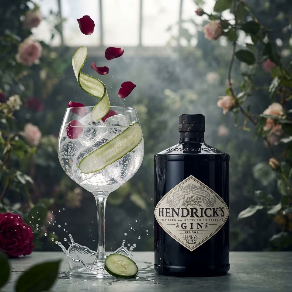 Gin — Hendrick's cu castravete și trandafir