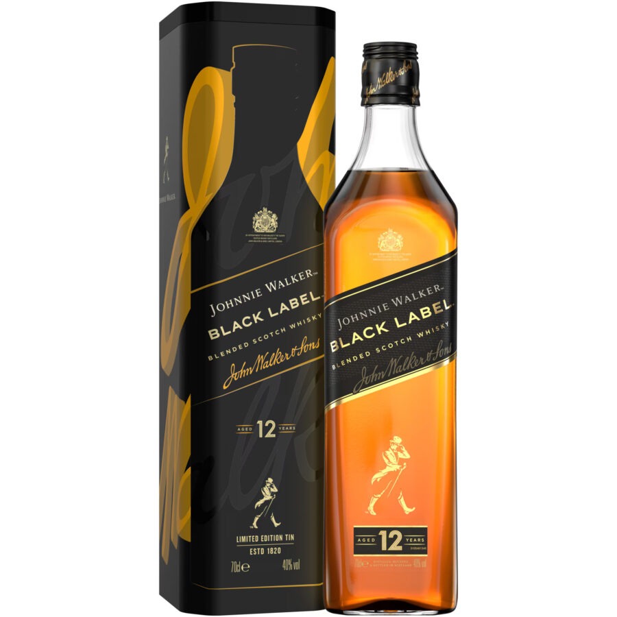 Johnnie Walker Black Label 12 YO + Cutie Metal 1L 40%