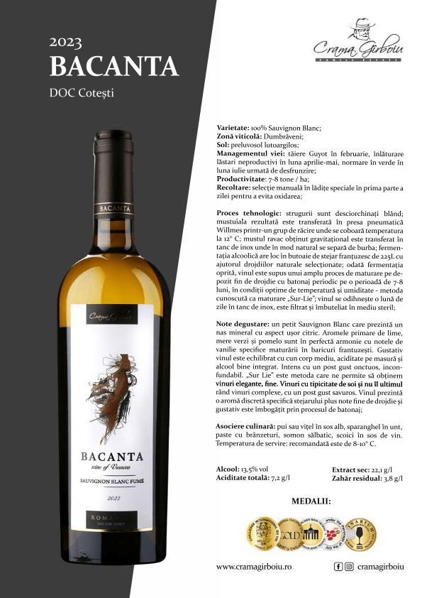 2023 BACANTA SAUVIGNON BLANC FISA TEHNICA 001